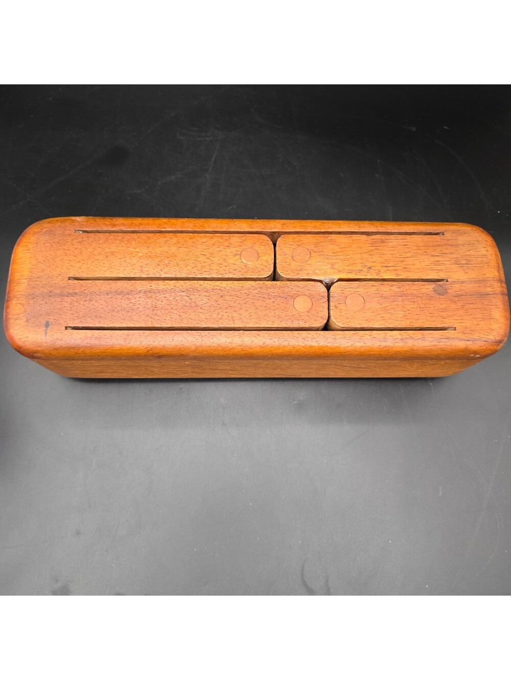 Vintage 4-Note Wooden Tongue Drum Slit Log Drum 14"x4"x3.5 Meditative Percussion